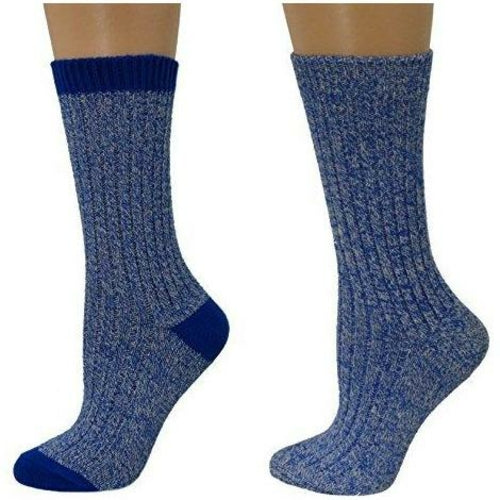 Women's Outdoor Boot Hiking Marled Twisted Cotton 2 Pair Pack Socks