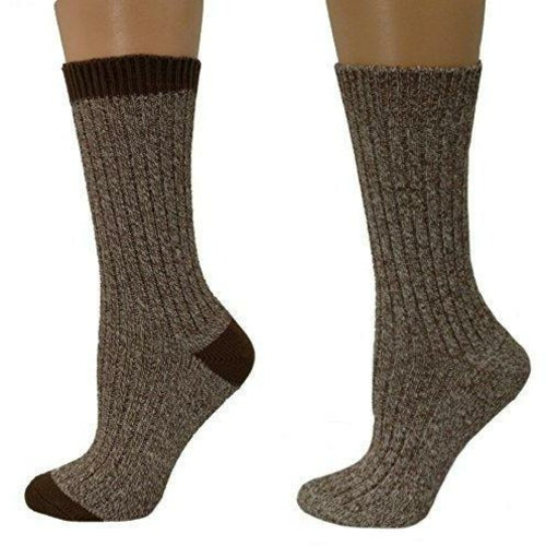 Women's Outdoor Boot Hiking Marled Twisted Cotton 2 Pair Pack Socks