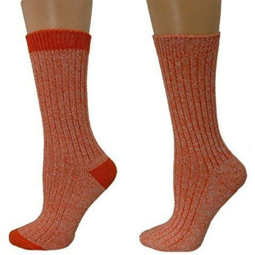 Women's Outdoor Boot Hiking Marled Twisted Cotton 2 Pair Pack Socks