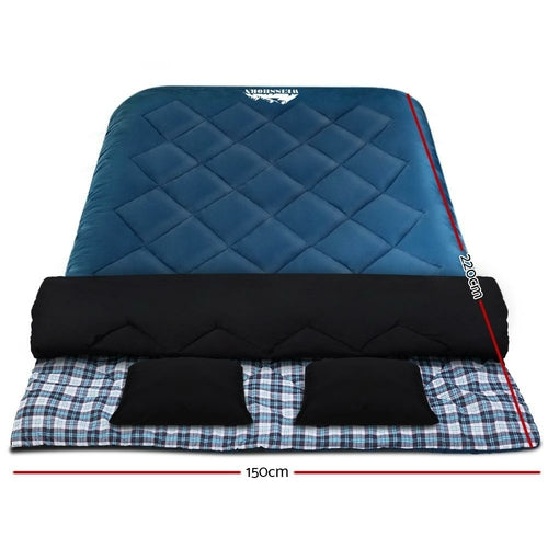 Weisshorn Sleeping Bag Double Pillow Thermal Camping Hiking Tent Blue