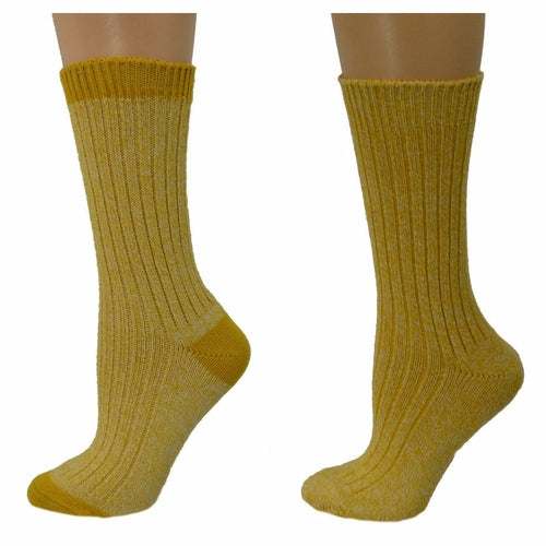 Women's Outdoor Boot Hiking Marled Twisted Cotton 2 Pair Pack Socks