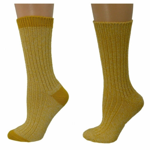 Women's Outdoor Boot Hiking Marled Twisted Cotton 2 Pair Pack Socks