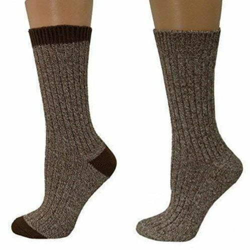 Women's Outdoor Boot Hiking Marled Twisted Cotton 2 Pair Pack Socks